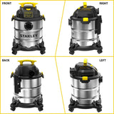 Stanley SL18116 Wet/Dry Vacuum, 6 Gallon, 4 Horsepower, Stainless Steel Tank, 4.0 HP, Silver+yellow Stanley