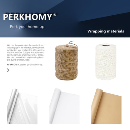 PerkHomy Brown Kraft Paper Roll 17.5" x 1,200" (100') for Gift Wrapping Bulletin Board Bouquet Flower Kids Wall Art Craft Packing Moving Shipping - WoodArtSupply