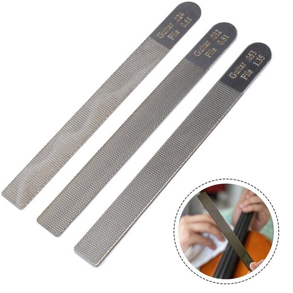 3pcs Guitar Nut Files Fret Crowning Slot Filing Luthier Repairing Tool Kit - WoodArtSupply