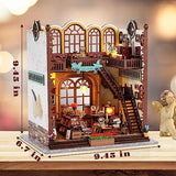 DIY Miniature Wooden Dollhouse Kit: Magic Book Store House with Furniture and LED - Great Handmade Crafts Model Building Kit Decor Gifts for Adults Quanquer