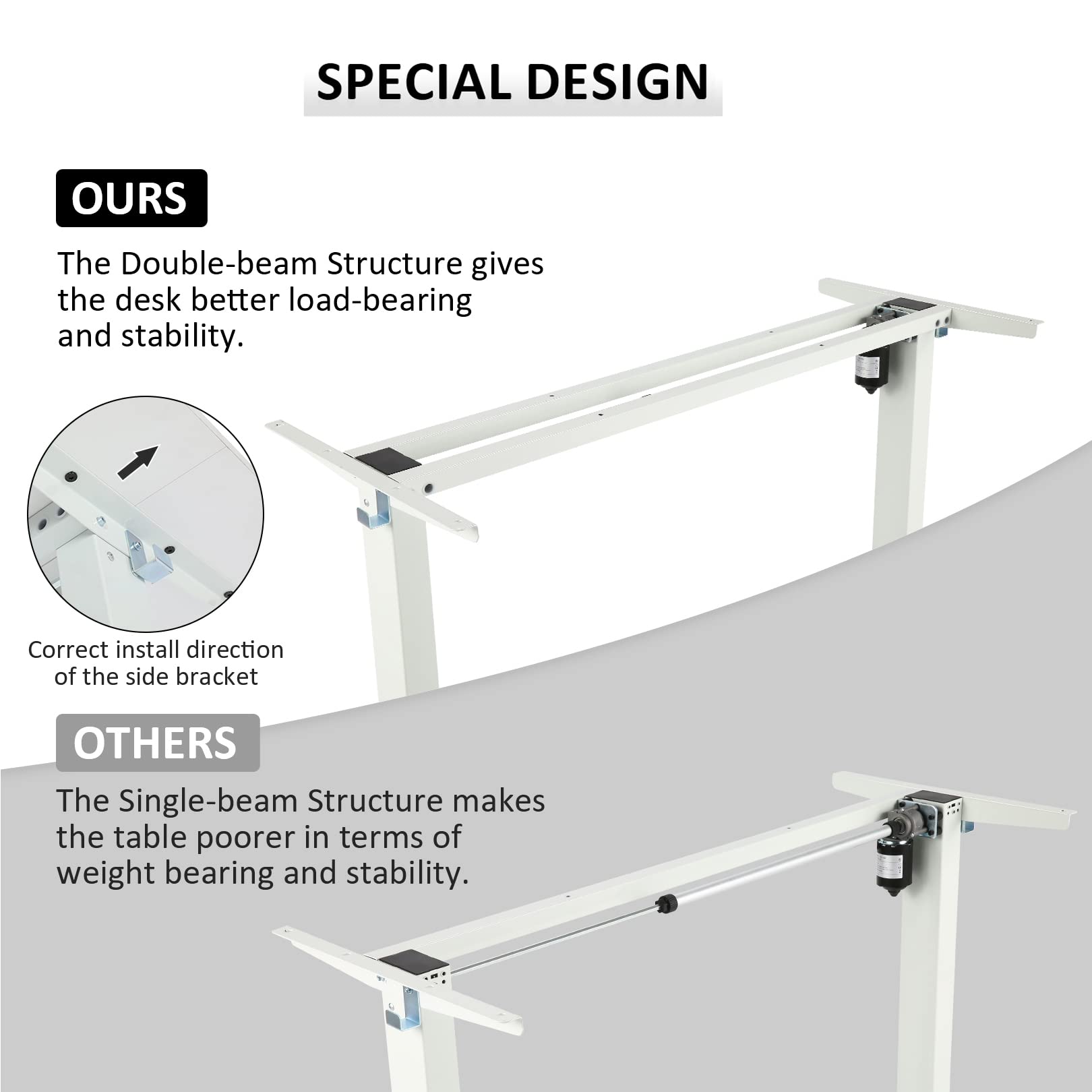 farexon Electric Standing Desk Adjustable Height, 48 x 24 inch Sit Stand Desk with Metal Metal Hook, 4 Memory Heights, 27''-45'' Lifting Range Stand - WoodArtSupply