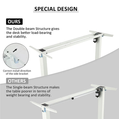 farexon Electric Standing Desk Adjustable Height, 48 x 24 inch Sit Stand Desk with Metal Metal Hook, 4 Memory Heights, 27''-45'' Lifting Range Stand - WoodArtSupply