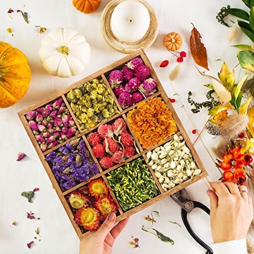 JAZIPO [Latest] 21 Pack Dried Flowers for Candle Making, 100% Natural Dried Herbs Kit for Soap Making, Bath, Resin Jewelry Making, Bulk Dried Flowers