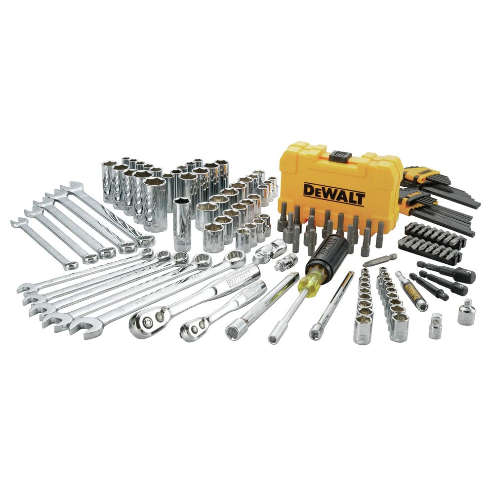DEWALT Mechanics Tools Kit and Socket Set, 142-Piece, 1/4 & 3/8" Drive, MM/SAE (DWMT73802) DEWALT