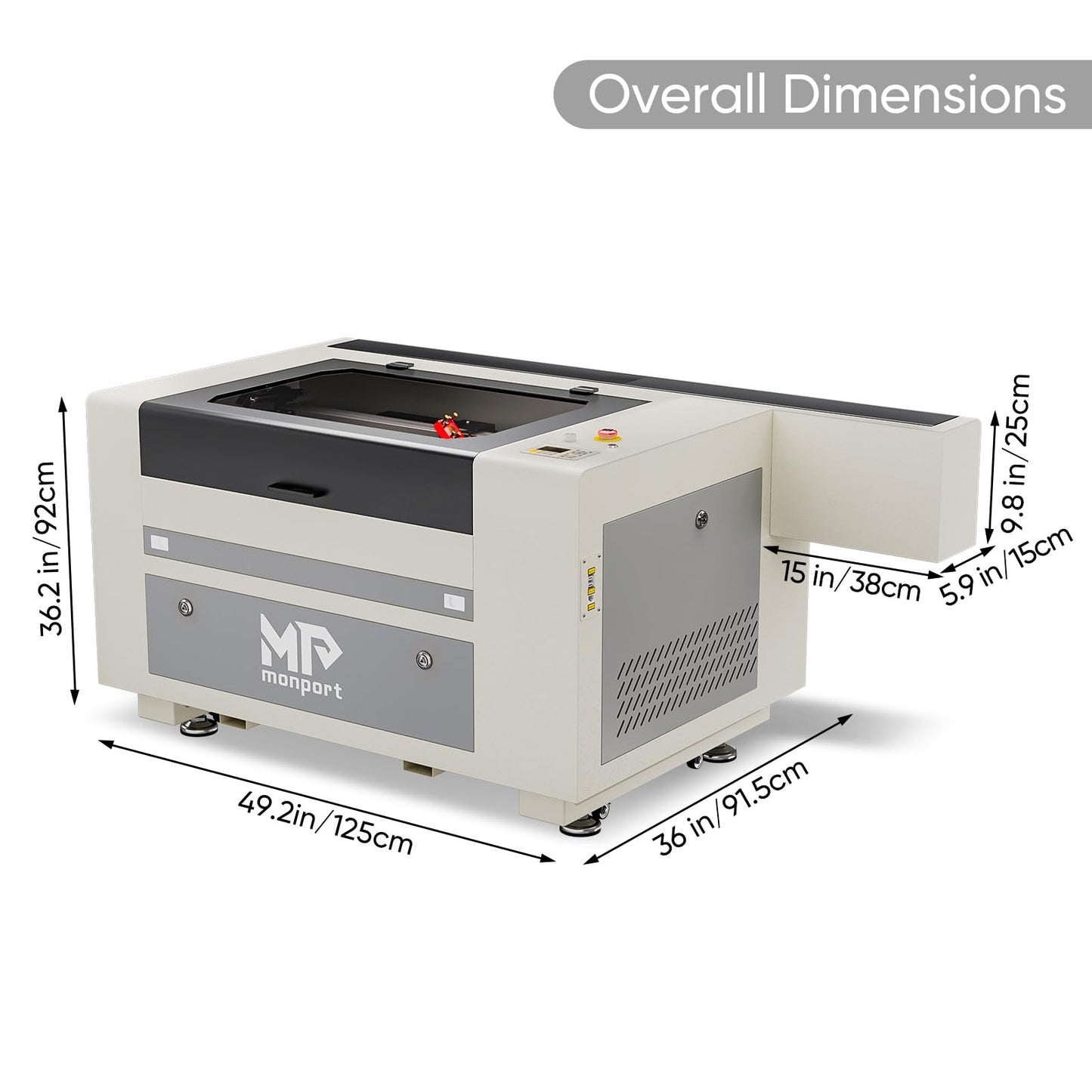 Monport 80W CO2 Laser Engraver＆Water Chiller with Lightburn,16"x24" Laser Engraving Cutting Machine with Autofocus 2 Way Pass Air Assist Commercial - WoodArtSupply