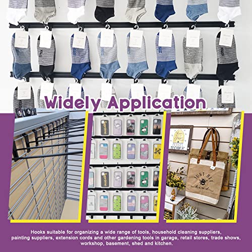 Swpeet 20Pcs 8 Inch Heavy Duty Slatwall Hooks Assortment Kit, Slatwall Accessories Slatwall Panel Hooks Garage Organization Slat Wall Hooks Pegboard Swpeet