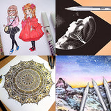 Dyvicl White Gel Pens, 0.8 mm Fine Pens Gel Ink Pens for Black Paper Drawing, Sketching, Illustration, Adult Coloring, Journaling, Set of 12 Dyvicl