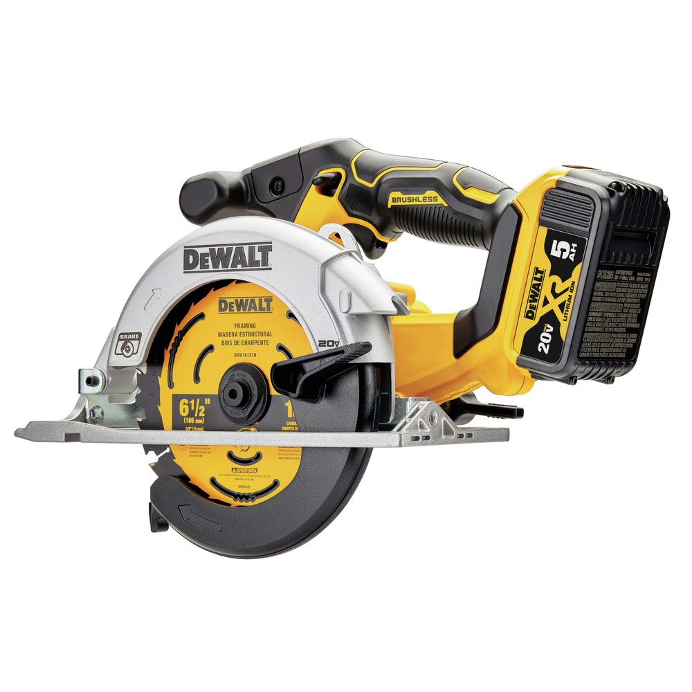 DEWALT 20V MAX* Circular Saw, 6-1/2-Inch, Cordless Kit (DCS565P1)