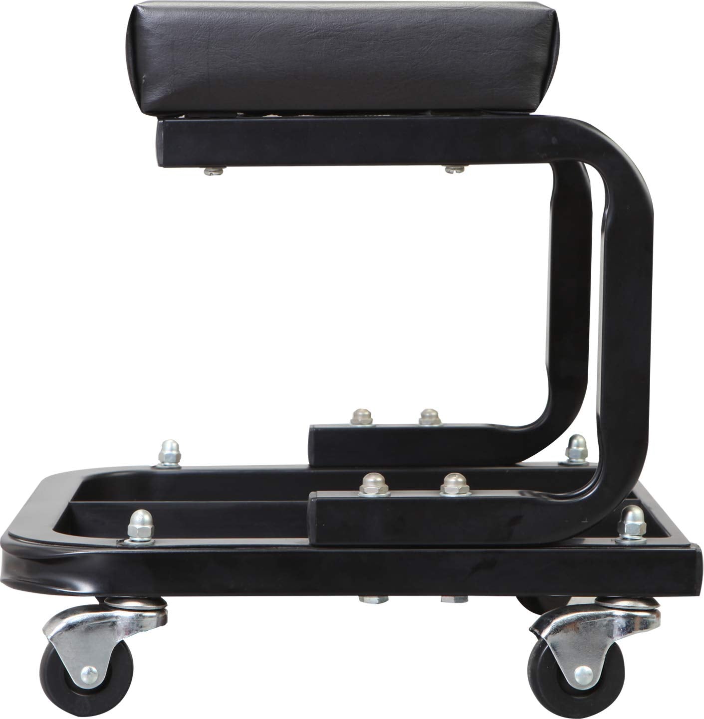 Torin TR6100W BlackJack Rolling Creeper Garage/Shop Seat: Padded Mechanic Stool with Tool Tray Storage, Black Torin