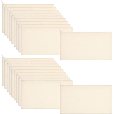 40 Pieces Canvas Pencil Pouch Zipper Makeup Cosmetic Bags Case Blank Craft DIY Bags Multipurpose Toiletry Stationary Storage Bag for Women Students