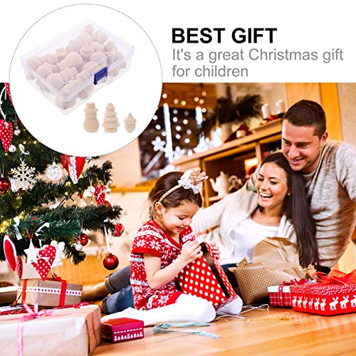 EXCEART 26pcs Wooden Painted Toys Wooden Acorns Unfinished Wooden Ornament Christmas Tree Peg Doll Wooden Peg Figures Suit for Kids Kid Toy Doodle