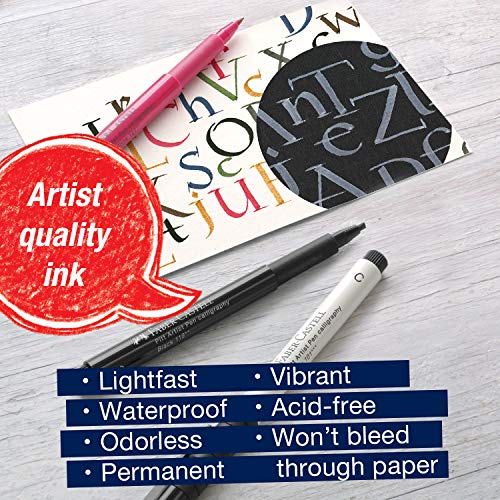Faber-Castell Calligraphy Pitt Artist Pen Set - 6 Multi Colored Calligraphy Pens Faber-Castell