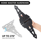 HOME MASTER HARDWARE Wood Gate Hardware Set - Heavy Duty 8" Decorative Strap Hinges and Spring Loaded Latch Gate Kit with Screws for Outdoor Fence HOME MASTER HARDWARE