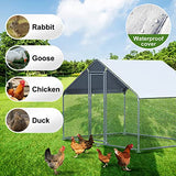 Chicken Coop Large Metal Chicken House/Pen for 6/10 Chickens Poultry Cage with Waterproof Cover for Rabbits Duck Walk-in Chicken Run for Yard Outdoor CHIKENCOOP
