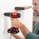 SKIL 20V 4-Tool Combo Kit: 20V Cordless Drill Driver Reciprocating Saw, Circular Saw and Spotlight, Includes Two 2.0Ah PWR CORE Lithium Batteries and Skil