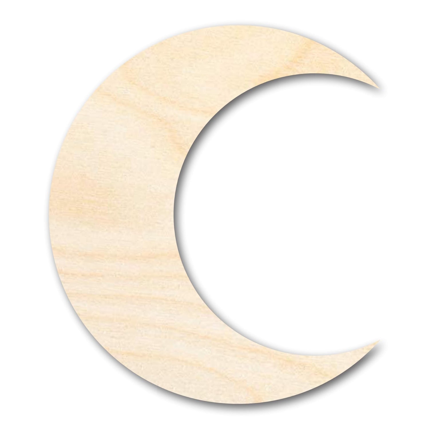 Unfinished Wood Crescent Moon Shape | DIY Celestial Night Sky Craft Cutout | Up to 36" 14" / 1/2" 24 Hour Crafts