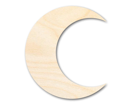 Unfinished Wood Crescent Moon Shape | DIY Celestial Night Sky Craft Cutout | Up to 36" 12" / 1/8" 24 Hour Crafts
