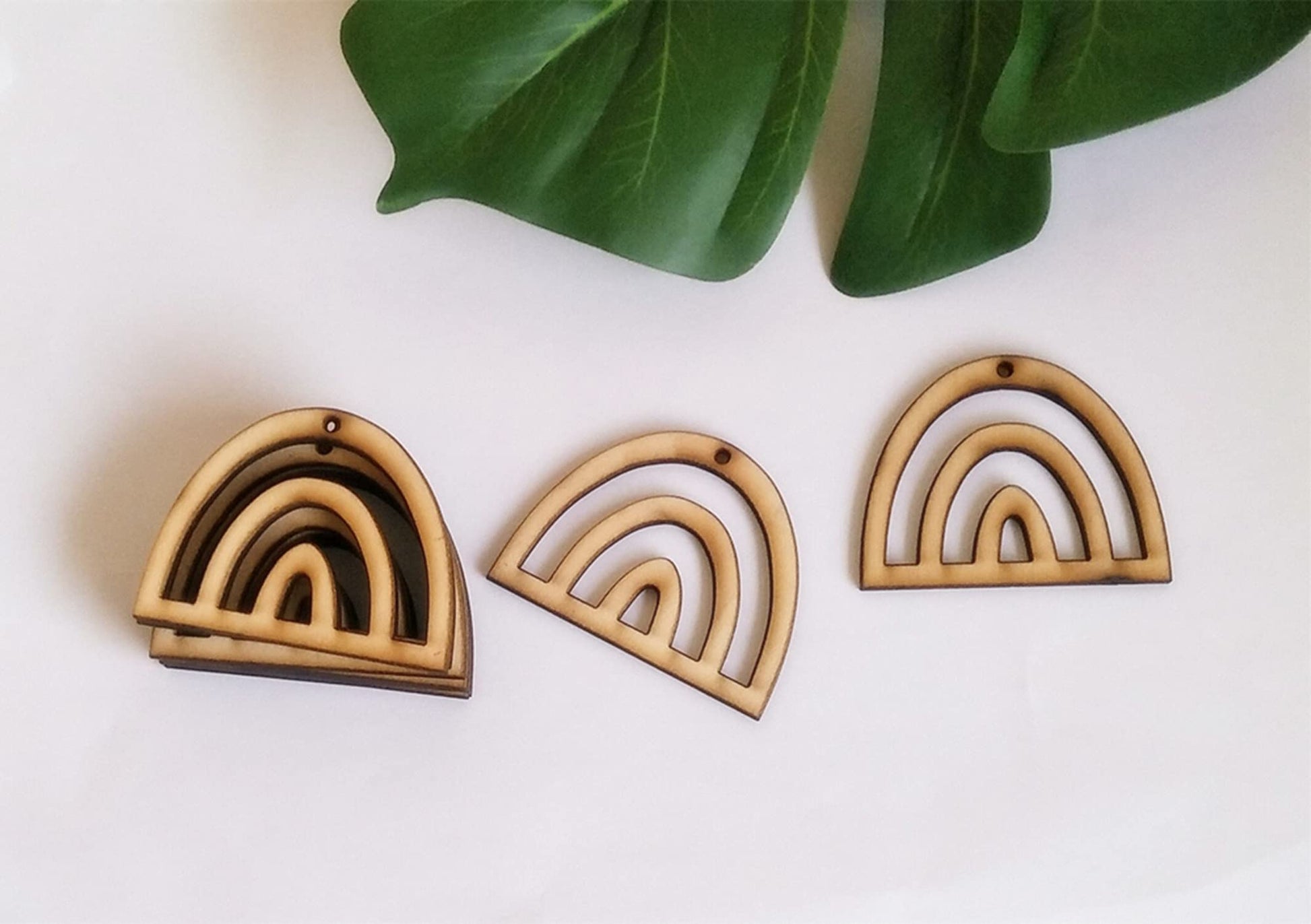 30PCS Rainbow Wood Earring Blanks, Jewelry Earring Blanks, DIY Project Wood, Macrame Supplies Wood Earrings (1.4 '' x 1.1'') - WoodArtSupply