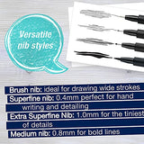 Faber-Castell Pitt Artist Pens Essential Set - 4 Black Markers, Variety of Nibs Faber-Castell