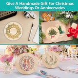 32Pcs Unfinished Wood Coasters, 4" Round Wooden Coasters with Non-Slip Dot Sticker for Drinks, 9mm Thick Blank Wood Coasters Bulk for DIY Crafts Adrattnay