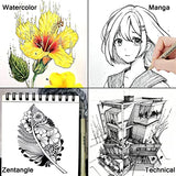 Micro Fineliner Drawing Art Pens: 16 Black Fine Line Waterproof Ink Set Artist Supplies Archival Inking Markers Liner Professional Sketch Outline KOUSICOO