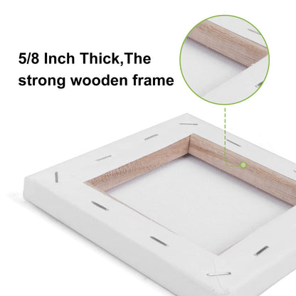 6Packs Mini Stretched Canvases for Painting with 3x5”, 4x4”, 4x6”, 5x5”, 5x7”, 6x6”, Painting Canvas for Oil & Acrylic Paint. - WoodArtSupply