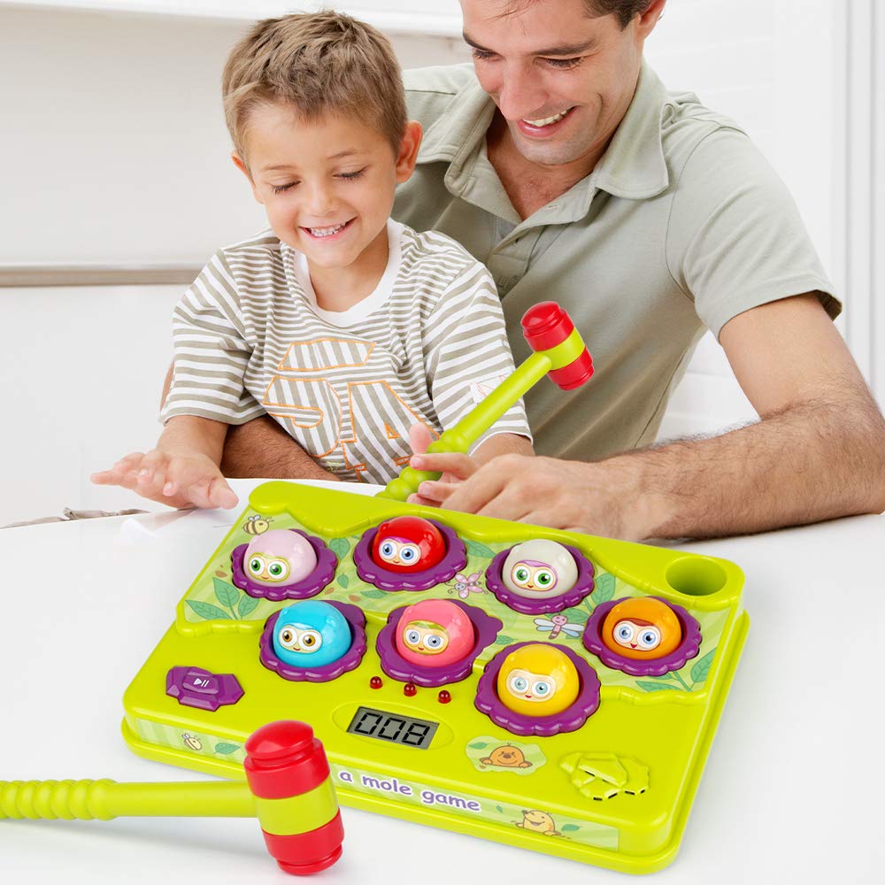 BAODLON Interactive Pound a Mole Game, Toddler Toys, Light-Up Musical Pounding Toy, Early Developmental Toy, Fun Gift for Age 3, 4, 5 Years Old Kids, BAODLON