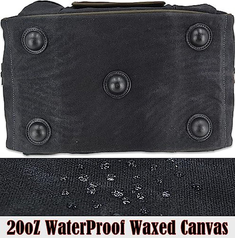30-Pockets Canvas tool bag, 14-Inch Heavy Duty tool bag, Waxed Canvas tool bags heavy duty, Tool duffel, Lineman tool bag, Electrician tool bag, Tool WELKINLAND
