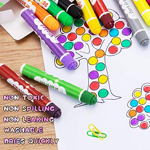 Washable Dot Markers for Kids Toddlers & Preschoolers, 24 Colors Bingo Paint Daubers Marker Kit with Free Activity Book Nicecho