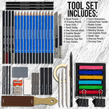 U.S. Art Supply 54-Piece Drawing & Sketching Art Set with 4 Sketch Pads (242 Paper Sheets) -Ultimate Artist Kit, Graphite and Charcoal Pencils & U.S. Art Supply