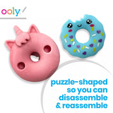 OOLY Magic Bakery Unicorn Donuts, Vanilla-Scented Erasers for Pencils - Set of 3 Donut Erasers for School, Home, or Office - Mix and Match Puzzle Ooly