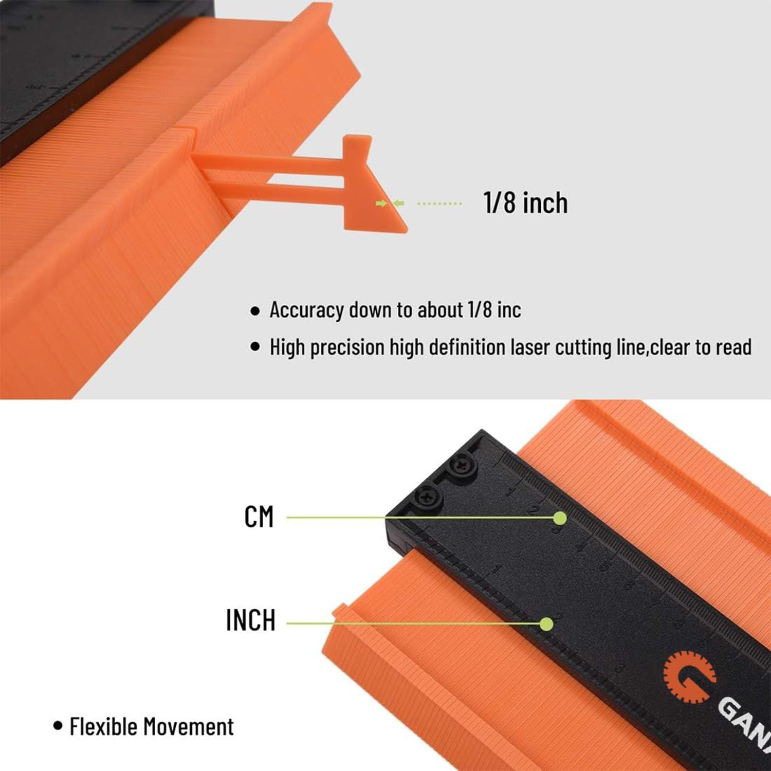 Contour Gauge with Lock|10+5 Inch Construction Rulers Measure Tool for Corners and Contoured, Handyman DIY Woodworking Tools, Construction Carpenter GANASAN