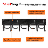 YueTong 68" All Metal Garden Tool Organizer,Adjustable Garage Wall Organizers and Storage,Heavy Duty Wall Mount Holder with Hooks for YueTong