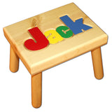 Damhorst Toys & Puzzles Personalized Wooden Child's Name Puzzle Stool Primary Colors Damhorst Toys & Puzzles