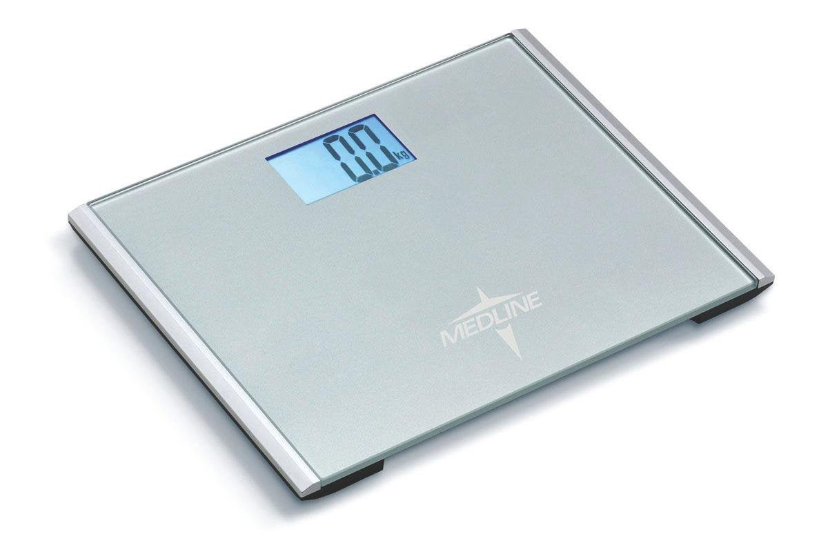 Medline Digital Step-On Scale without Height Rod, Latex Free, 440 Pounds Capacity Medline