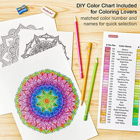 Shuttle Art 180 Colored Pencils, Soft Core Coloring Pencils Set with 4 Sharpeners, Professional Color Pencils for Artists Kids Adults Coloring Shuttle Art
