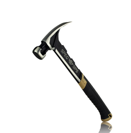 Spec Ops - SPEC-M22CF Tools Framing Hammer, 22 oz, Rip Claw, Milled Face, Shock-Absorbing Grip, 3% Donated to Veterans Black/Tan Spec Ops