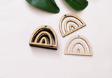 30PCS Rainbow Wood Earring Blanks, Jewelry Earring Blanks, DIY Project Wood, Macrame Supplies Wood Earrings (1.4 '' x 1.1'') XIAOYUE