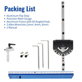 UOKRR Miter Gauge for Table Saw w/ 20 Inch-36 Inch Telescoping Aluminum Miter Fence & Bar/Precision Repetitive Cut Flip Stop / 60° Angled Ends for UOKRR