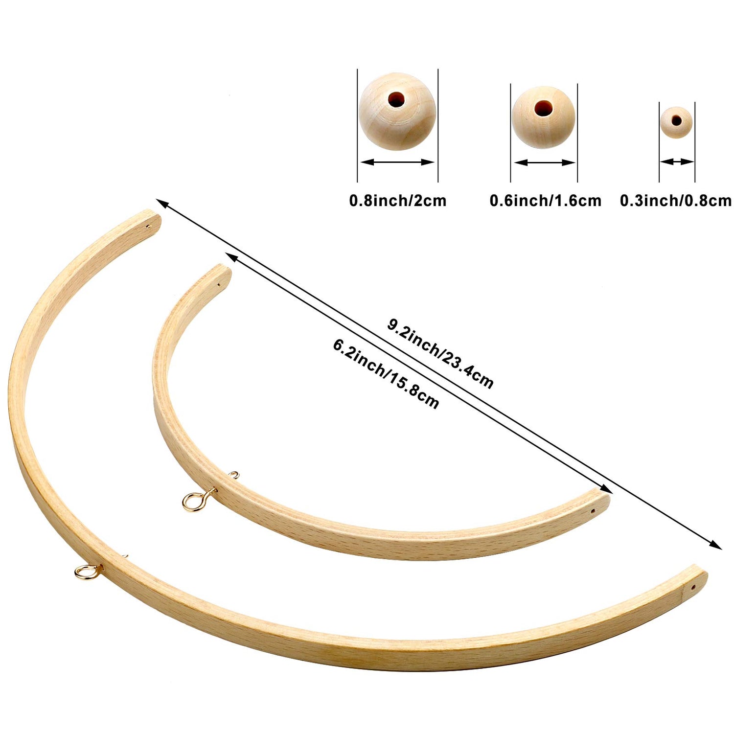 Tatuo Nursery Mobile Crib Bed Bell Ceiling Wooden Wind Chime Hanging DIY Wooden Frame Ornaments Handmade Kit for Infant Toys Nursing Accessories Tatuo