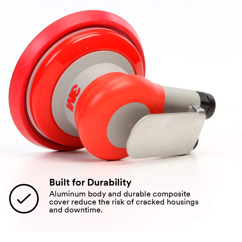 3M Random Orbital Sander – Pneumatic Palm Sander – 5” x 3/16” Diam. Orbit – Stikit Disc Pad – For Wood, Composites, Metal – Original Series, 3M