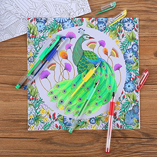 TANMIT Gel Pens, 36 Colors Gel Pens Set for Adult Coloring Books, Colo ...
