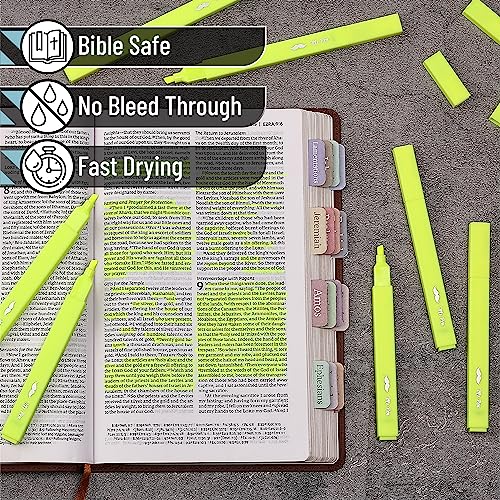 Mr. Pen- Aesthetic Highlighters, 12 pcs, Yellow, Chisel Tip, Bible Highlighters and Pens No Bleed, Bible Highlighter Pens, Cute Highlighters, No Mr. Pen
