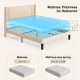 Gizoon Upholstered Queen Bed Frame with Wingback Headboard and Modern Design Gizoon