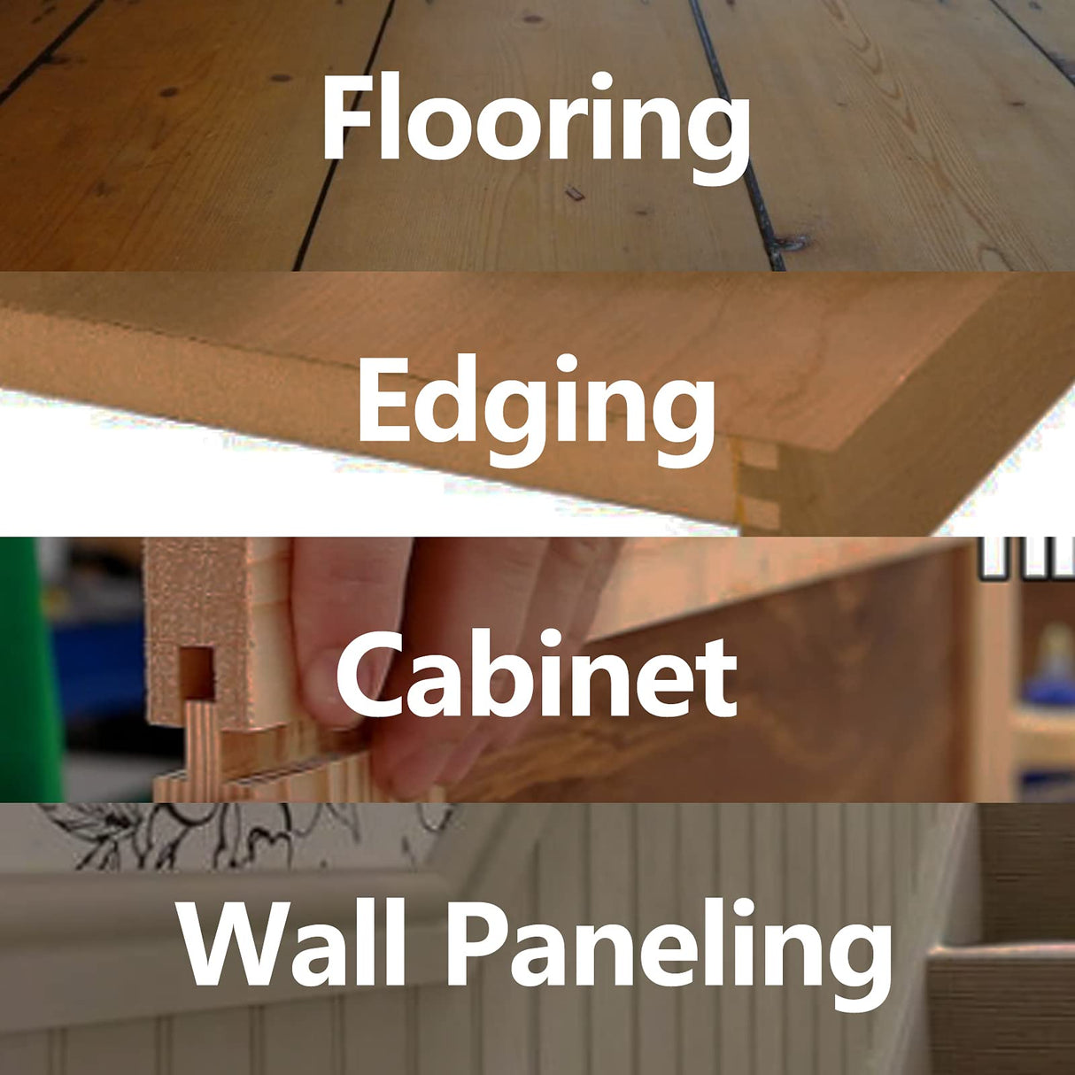 MNA 45 Degree Lock Miter Router Bit 3-Piece Set, for 1/2”, 5/8”, 3/4” Cutting Height, 1/4 Inch Shank. Easy to Create Lock Miter Joint MNA