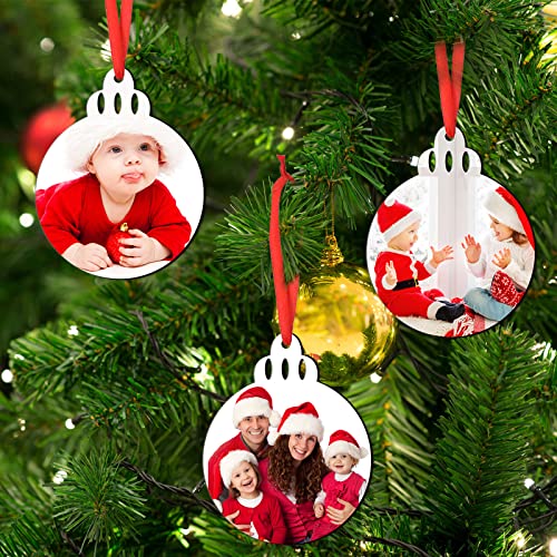 30 Pieces Sublimation Ornament Blank Sublimation Double Sided Blanks Christmas Ornament Blank Personalized Sublimation Blank Pendants DIY Sublimation Blulu