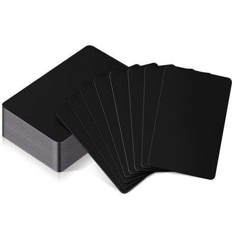 Patelai 24 Pcs Blank Metal Business Cards Thickness 0.5 mm Aluminum Cards Laser Engraving Cards for House Office Customer DIY Gift Plate Cards, 86 x Patelai