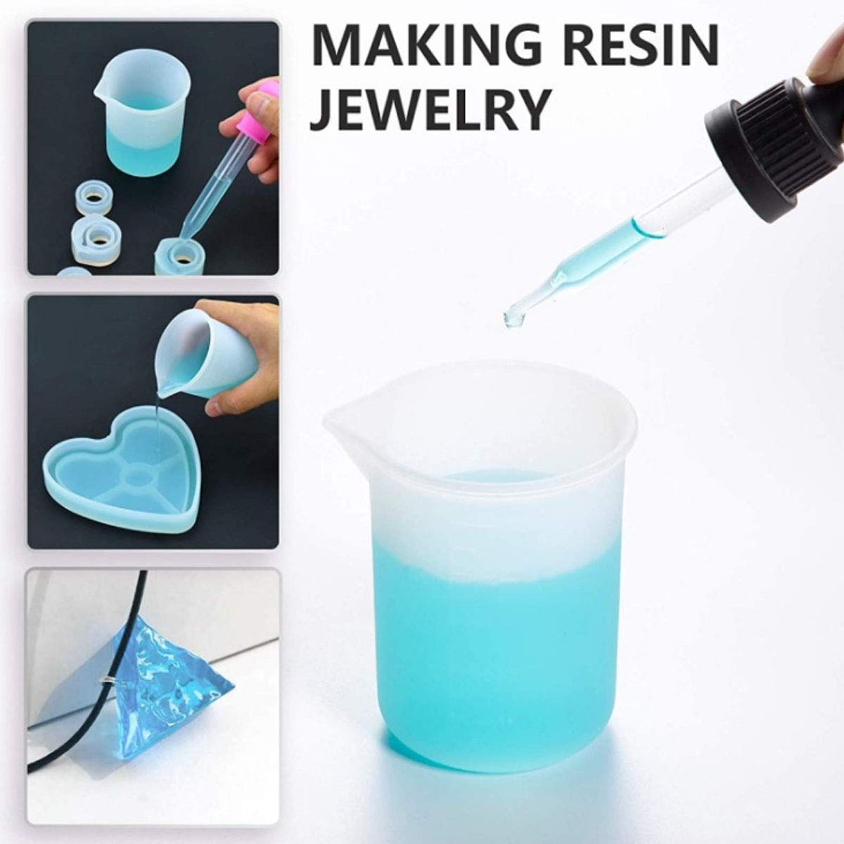 lnndong-43 Piece Resin Silica Gel Measuring Cup, Non Stick Silica Gel Mixing Cup, epoxy Resin Cup, Glue Tool Stick, Straw Finger Sleeve, epoxy Resin - WoodArtSupply