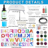 Miraclekoo UV Resin Kit with Light and Alphabet Resin Molds for Beginners, 7oz UV Epoxy Resin and Supplies with UV Lamp Resin Jewelry Molds Starter Miraclekoo