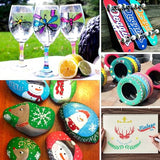 JR.WHITE 36 Acrylic Paint Pens for Rock Painting, Canvas, Wood, Glass, Fabric, Metal, Plastic, Paint Marker for Kids Adults Art and Craft Making JR.WHITE